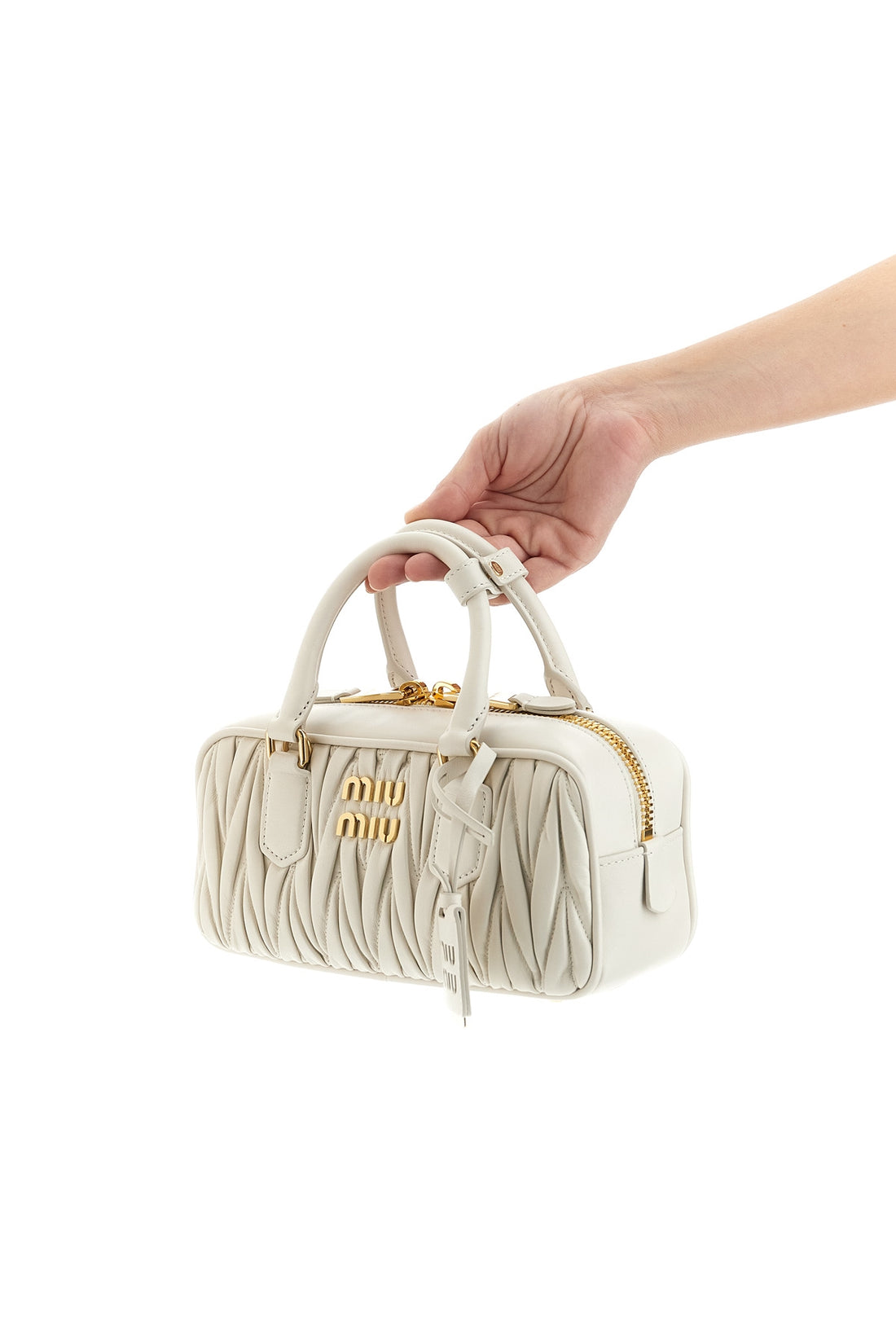 MIU MIU OS regular arcadie matelassé nappa leather handbag
