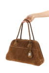vivant suede bowling shoulder bag