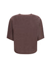 short-sleeve cashmere and silk sweater