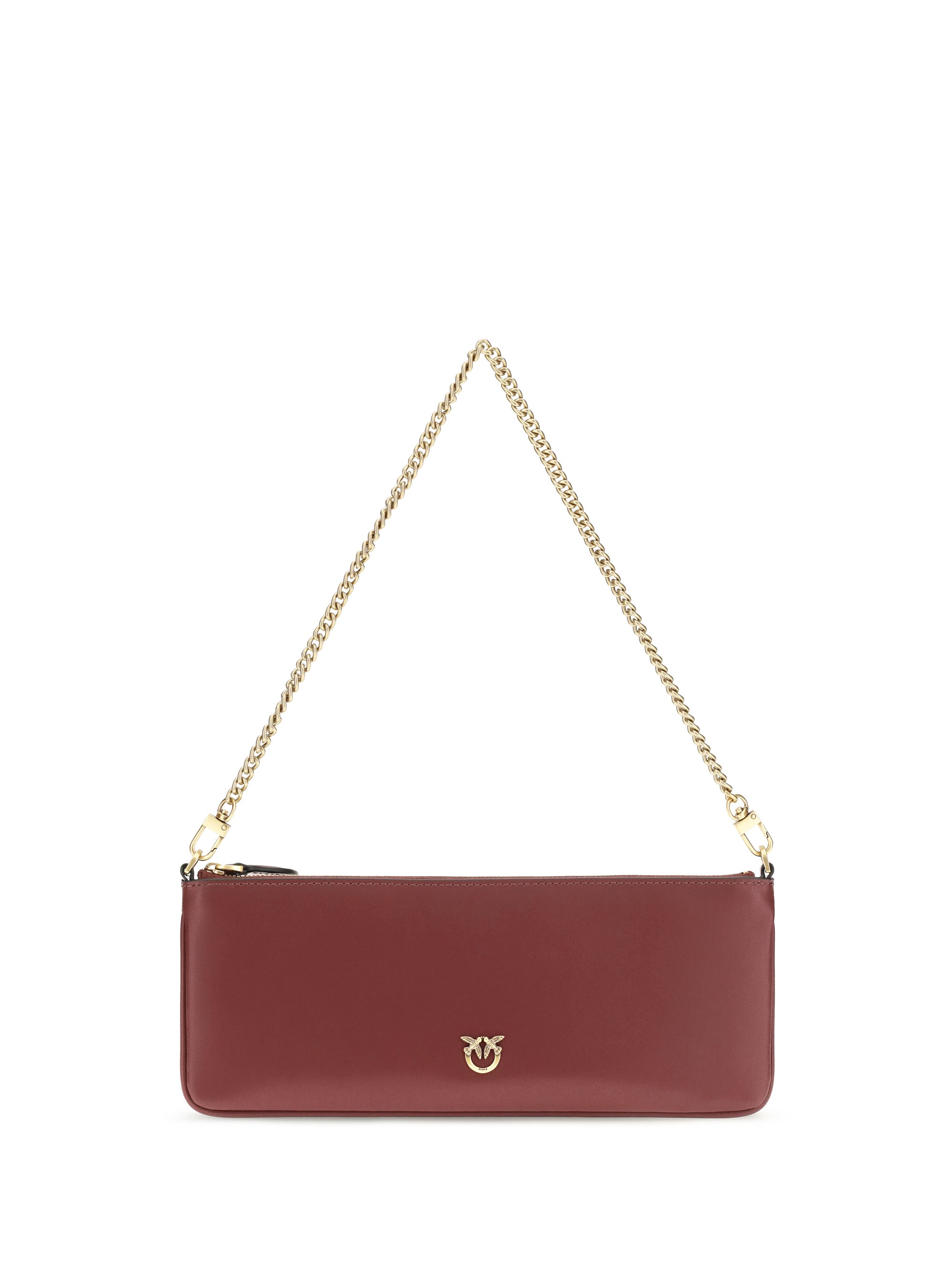 horizontal flat leather shoulder bag