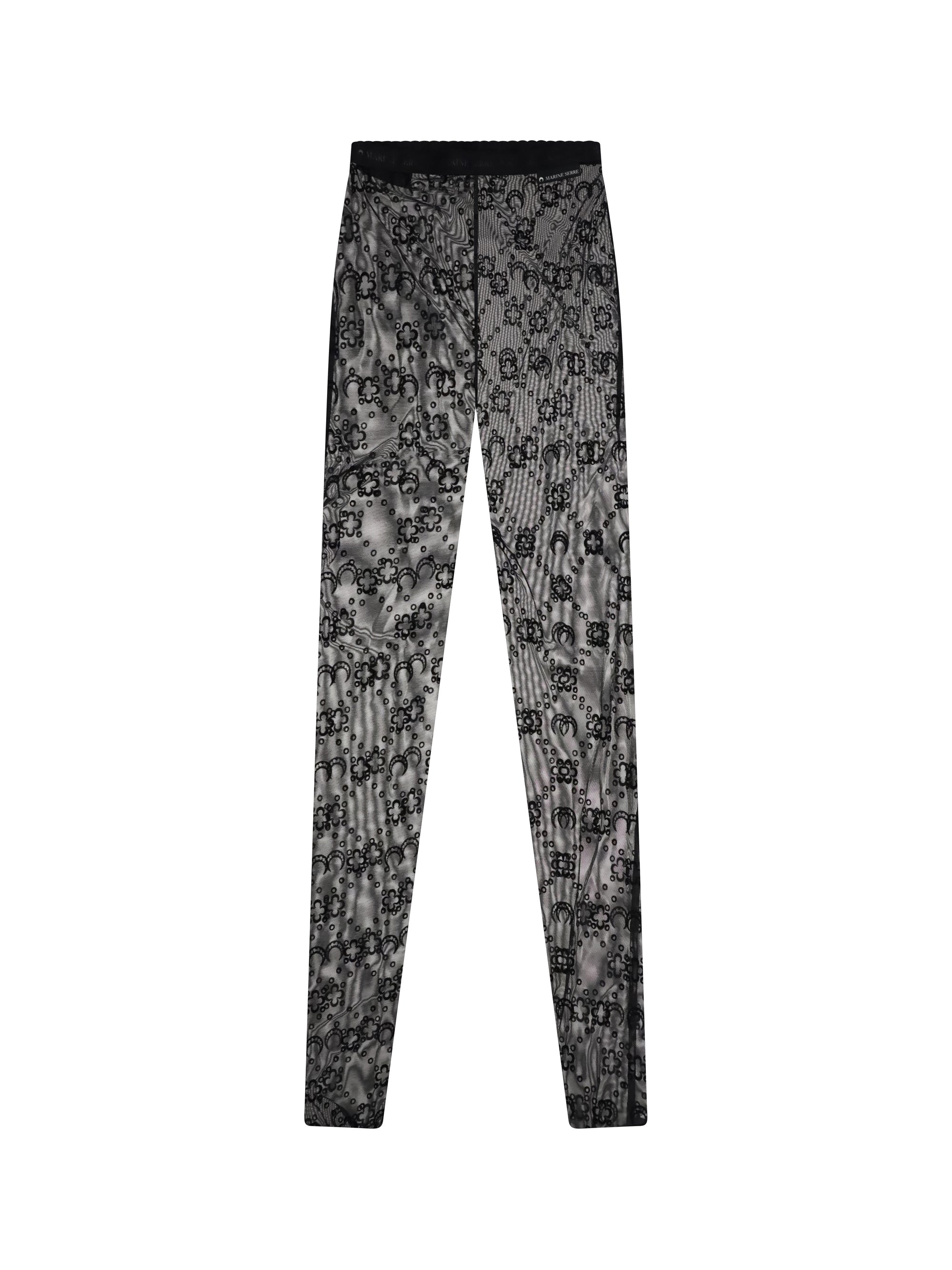 recycled mesh flocked tights
