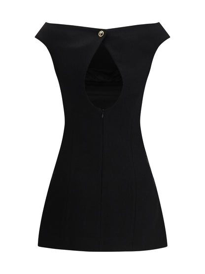 MARINE SERRE 36 wool bouclé sleeveless mini dress