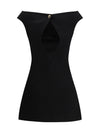 wool bouclé sleeveless mini dress