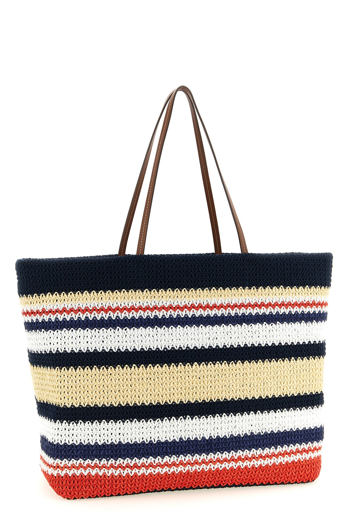 large shopping bag in raffia-effect yarn