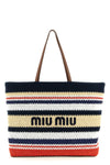 large shopping bag in raffia-effect yarn