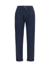 drawstring pants in cotton and silk blend