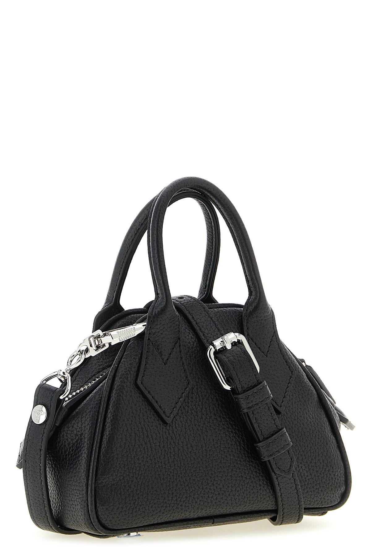 mini yasmine handbag in garnet-effect leather fabric