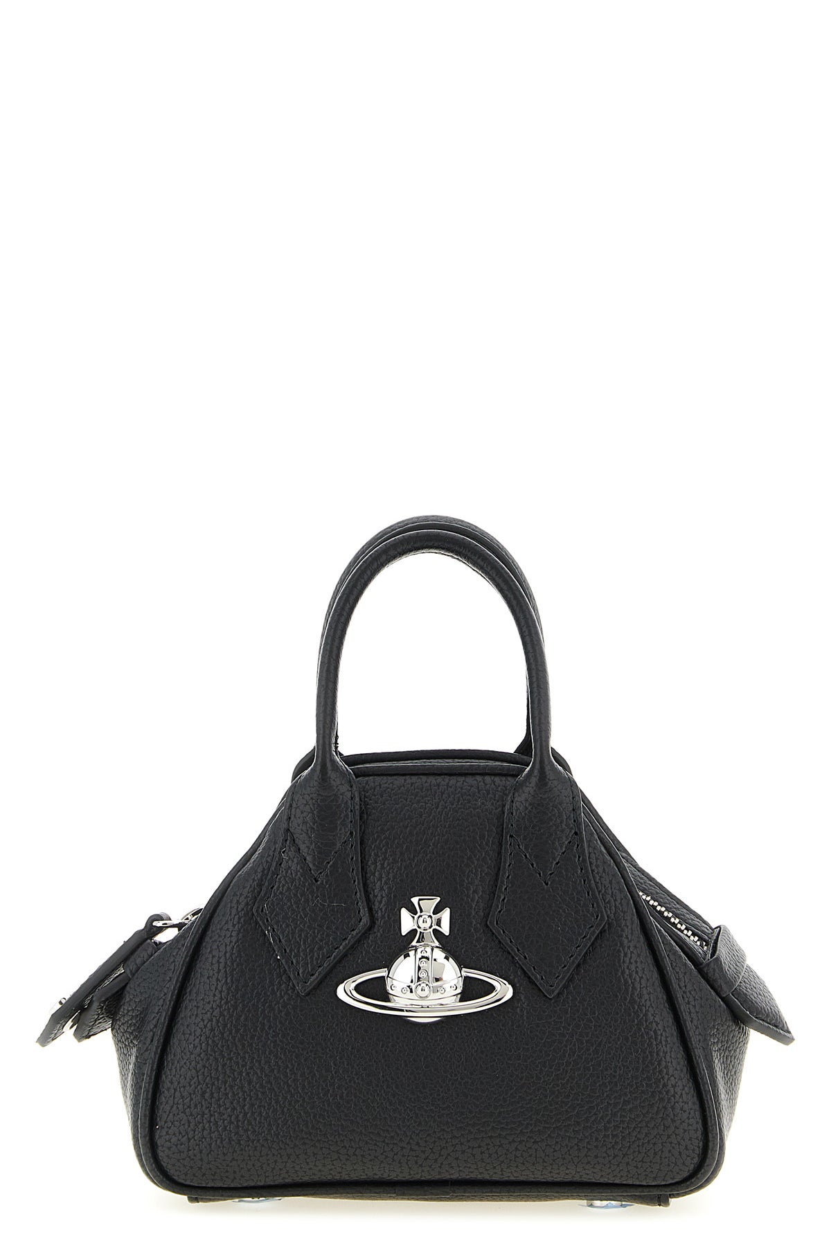 mini yasmine handbag in garnet-effect leather fabric