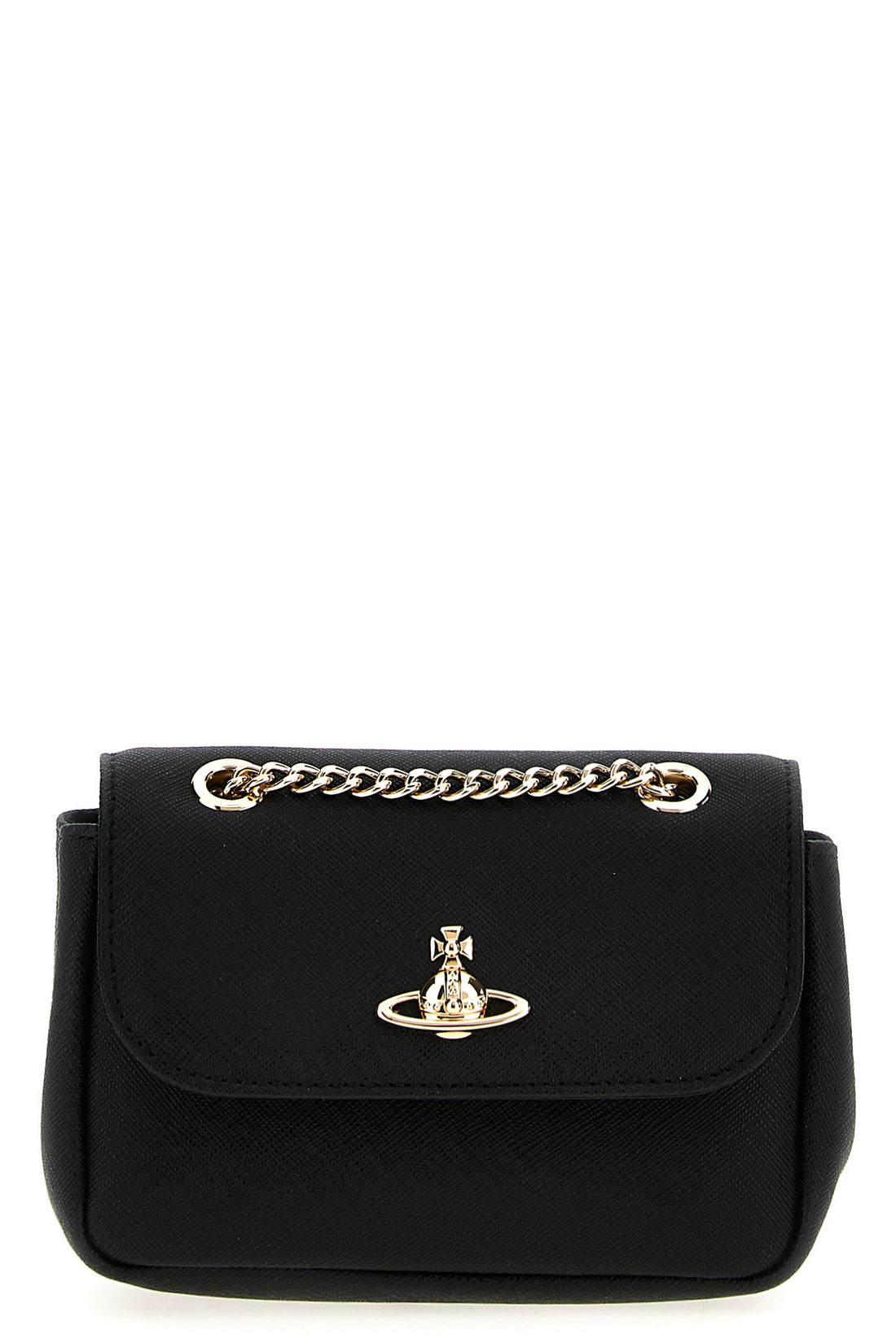 VIVIENNE WESTWOOD OS small purse chain shoulder bag in saffiano leather