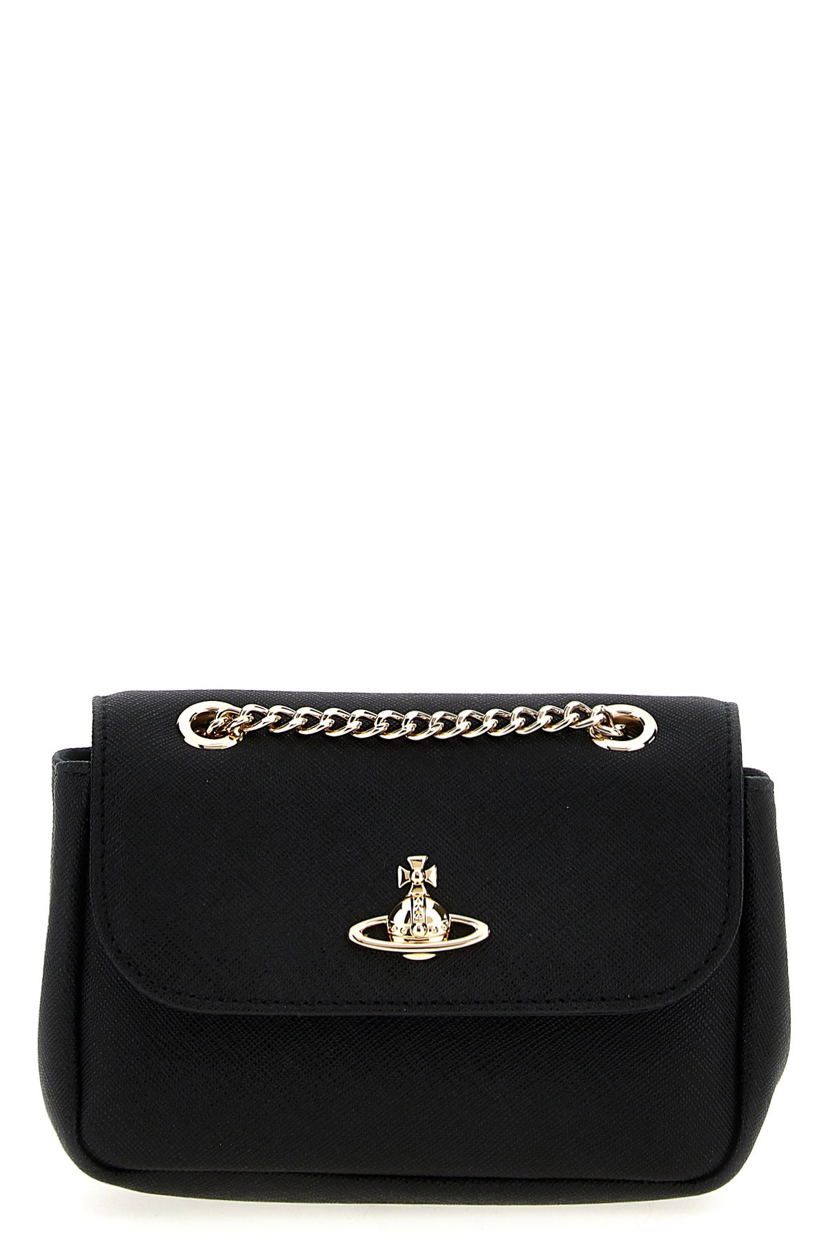 small purse chain shoulder bag in saffiano leather