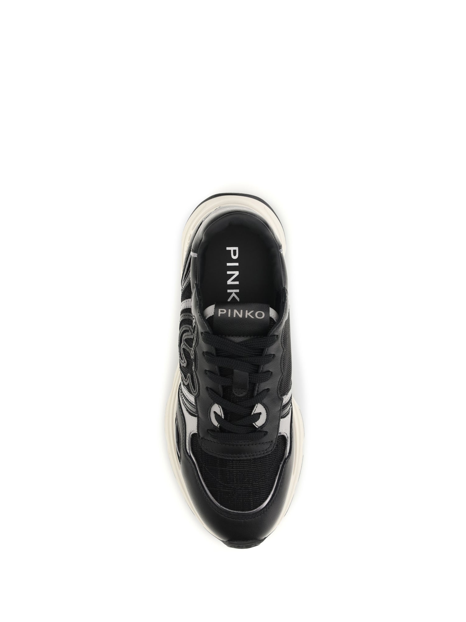 PINKO 36 leather zoe sneakers with mesh inserts