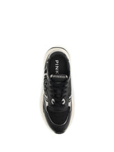 PINKO 36 leather zoe sneakers with mesh inserts