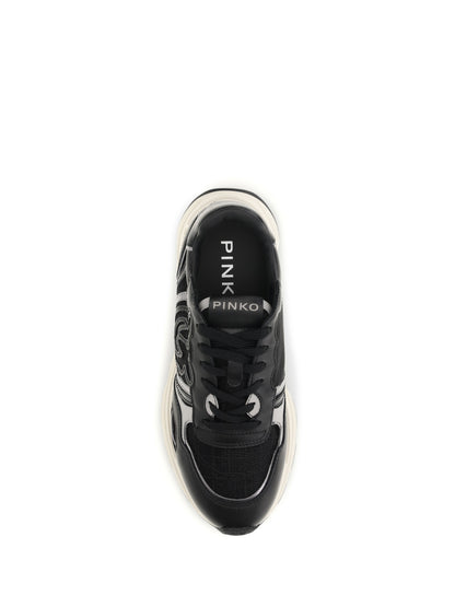 PINKO 36 leather zoe sneakers with mesh inserts