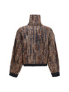 perforated zip cardigan
