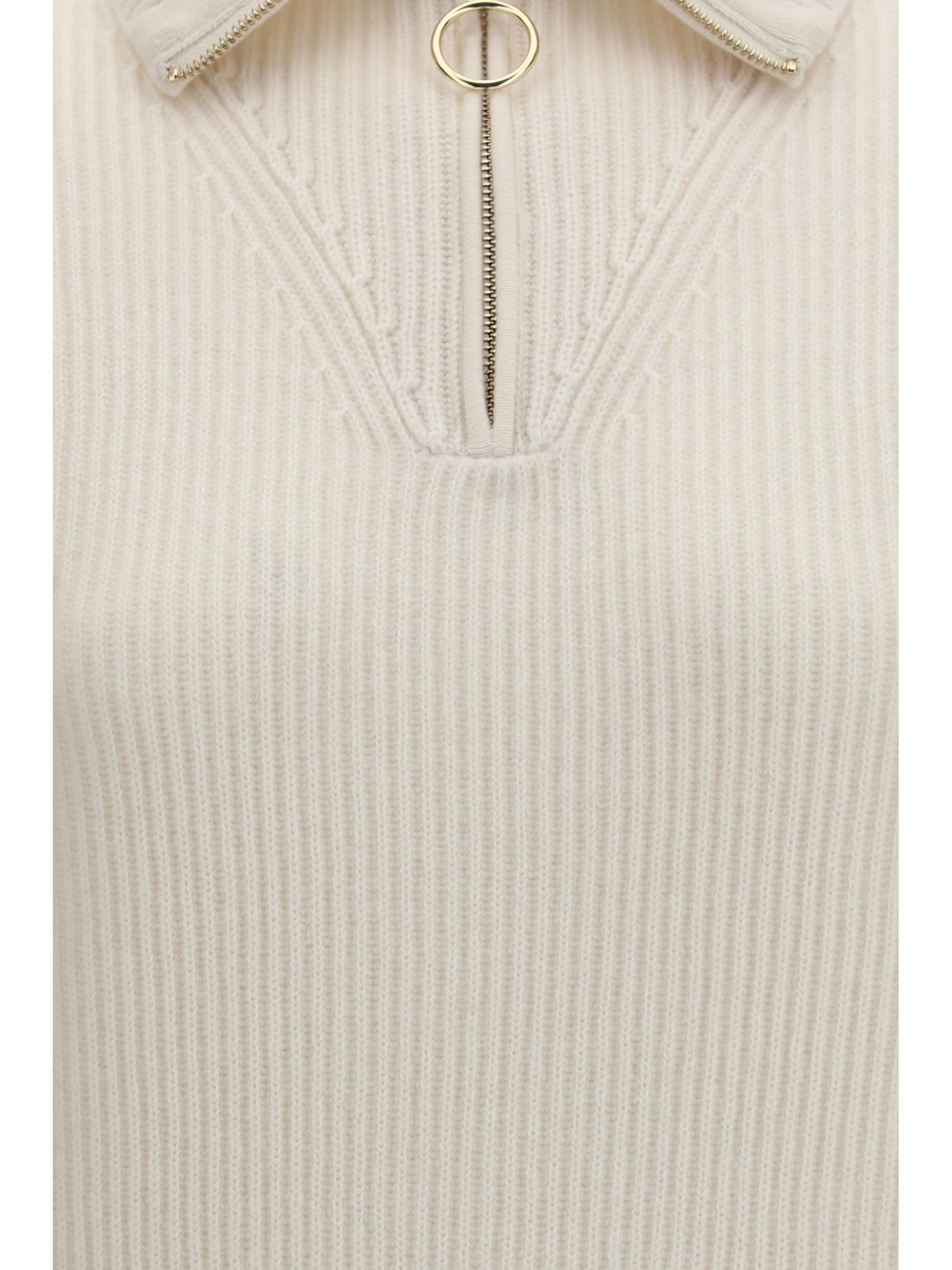 wool and cashmere half zip sweater
