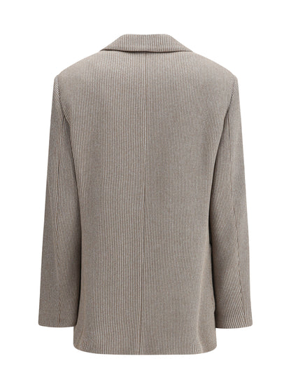 BRUNELLO CUCINELLI 40 ribbed deisgn lurex jacket