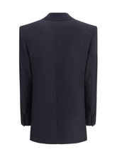 SAINT LAURENT 40 long wool-gabardine blazer