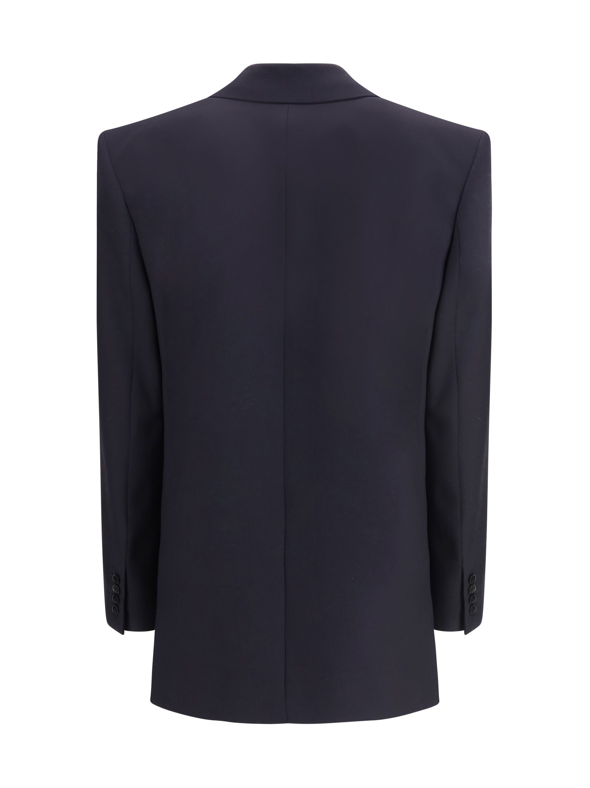 SAINT LAURENT 40 long wool-gabardine blazer