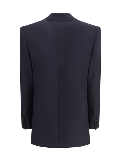 SAINT LAURENT 40 long wool-gabardine blazer