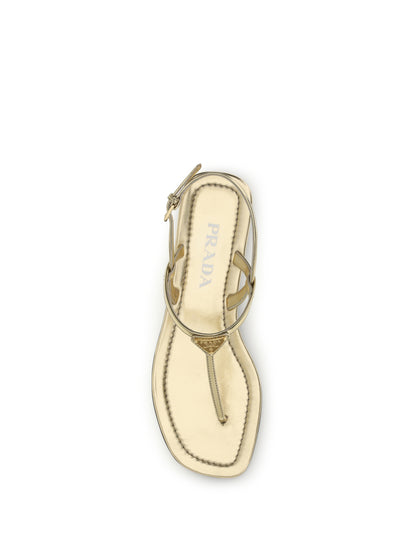 PRADA 37 leather flip-flop sandals