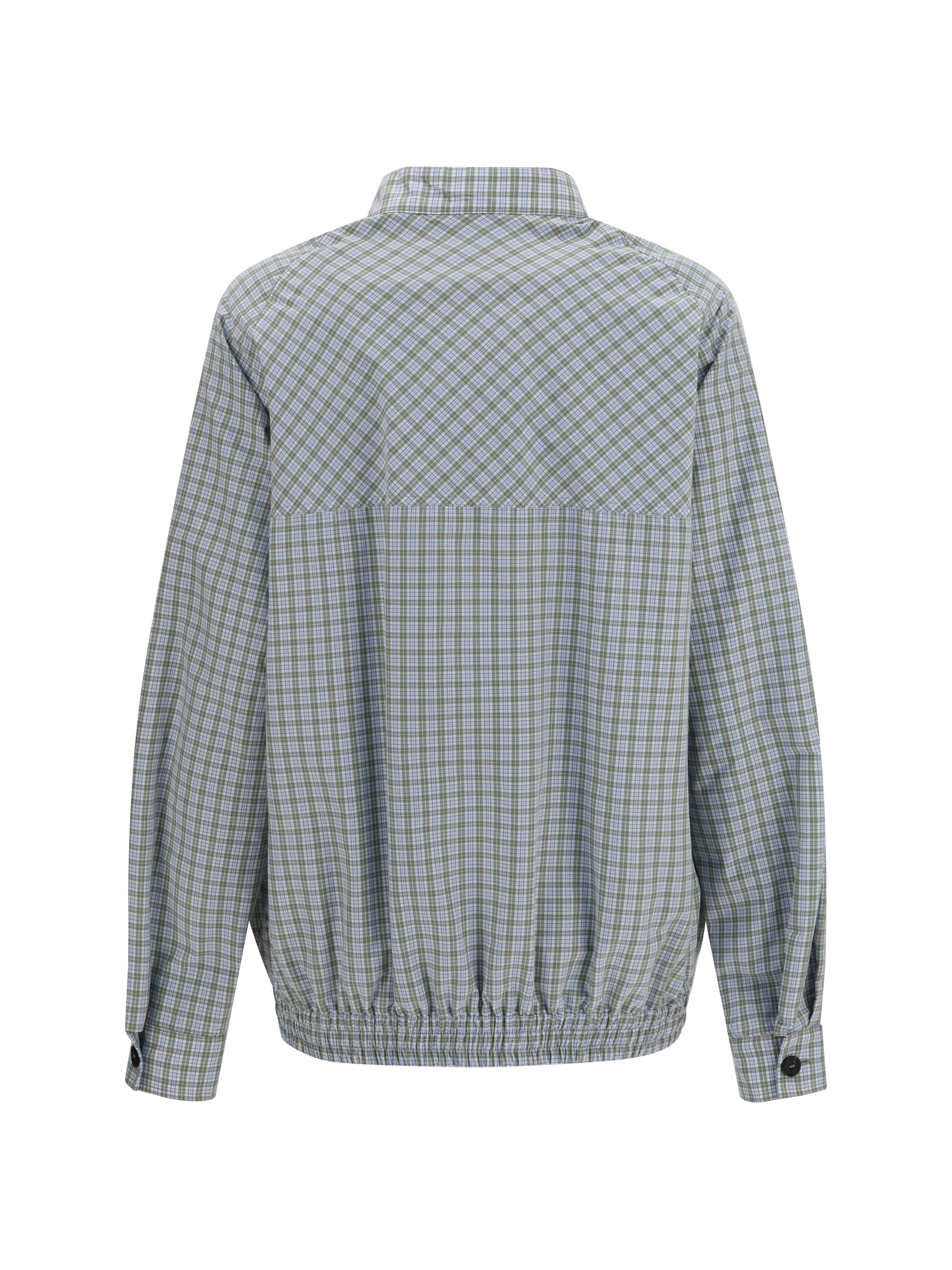 checked technical fabric blouson jacket