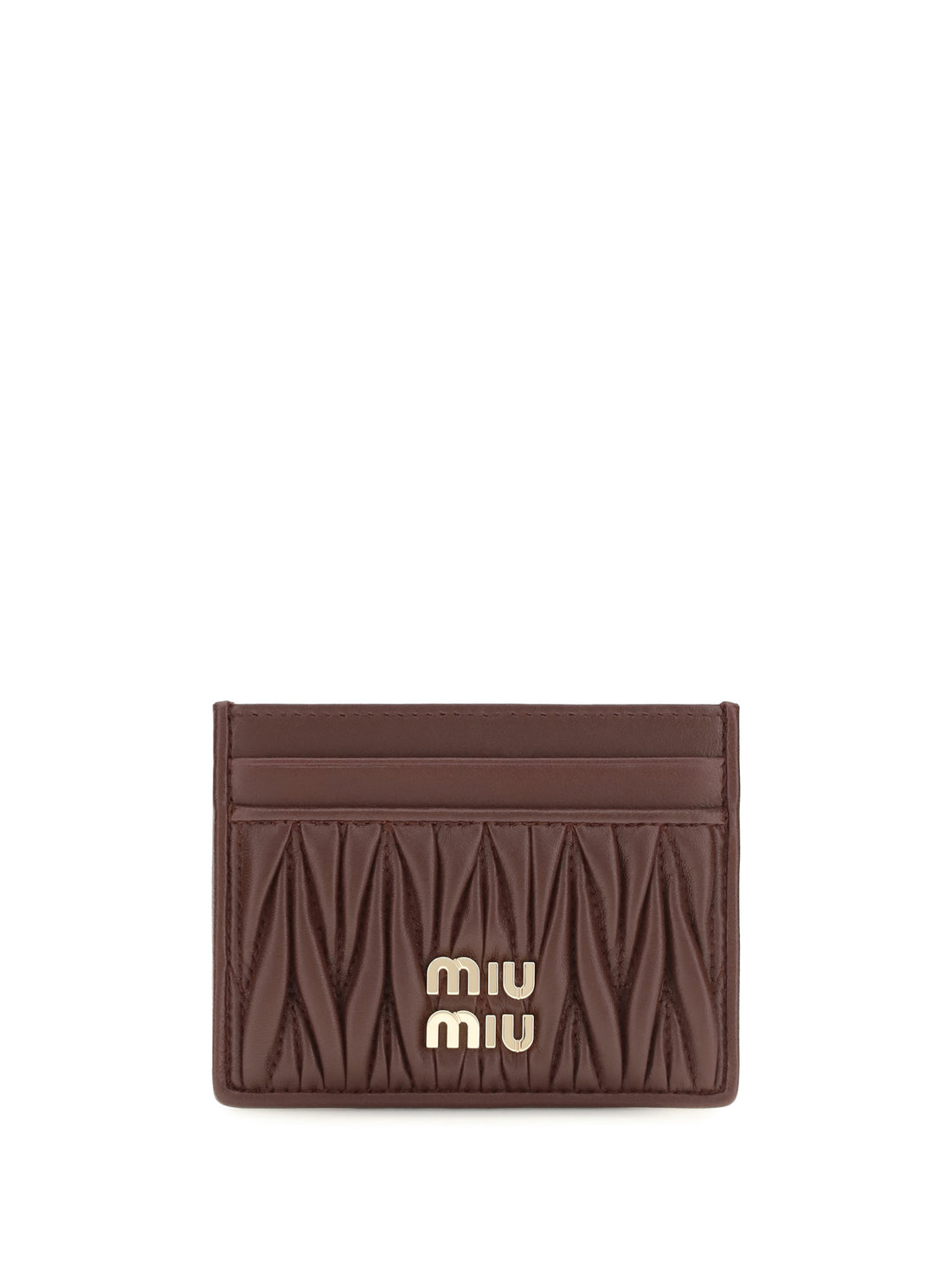 MIU MIU OS matelassé nappa leather card holder