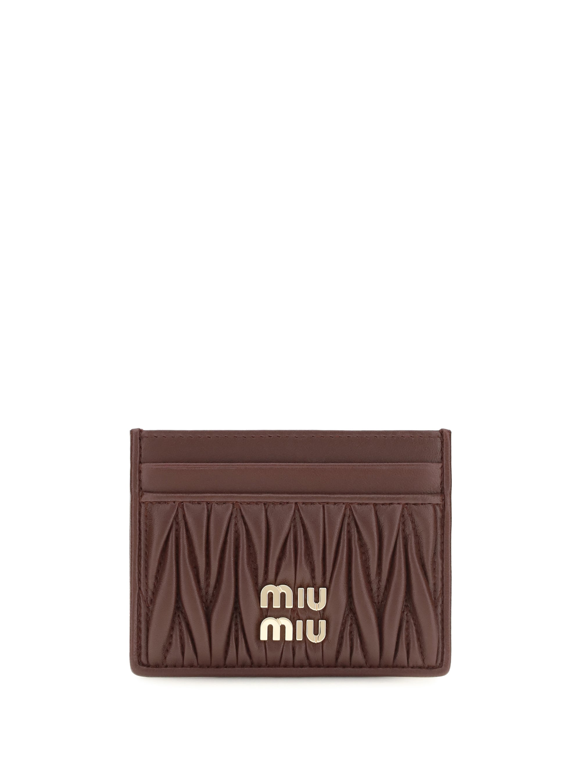 matelassé nappa leather card holder