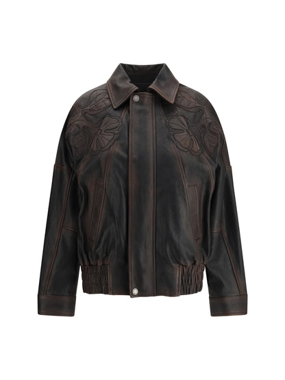 GOLDEN GOOSE 42 nappa leather bomber jacket