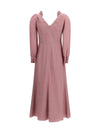 polka dot midi dress with ruffles