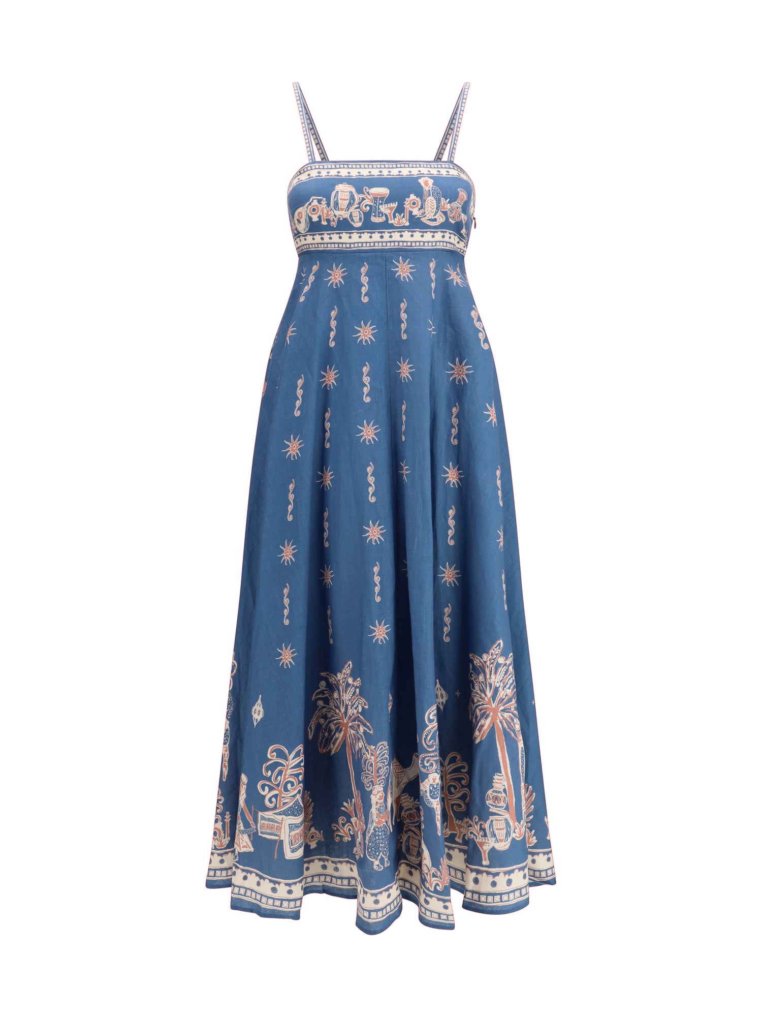 ALEMAIS 6 acacia linen maxi dress