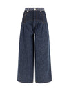 embroidered corset balloon jeans