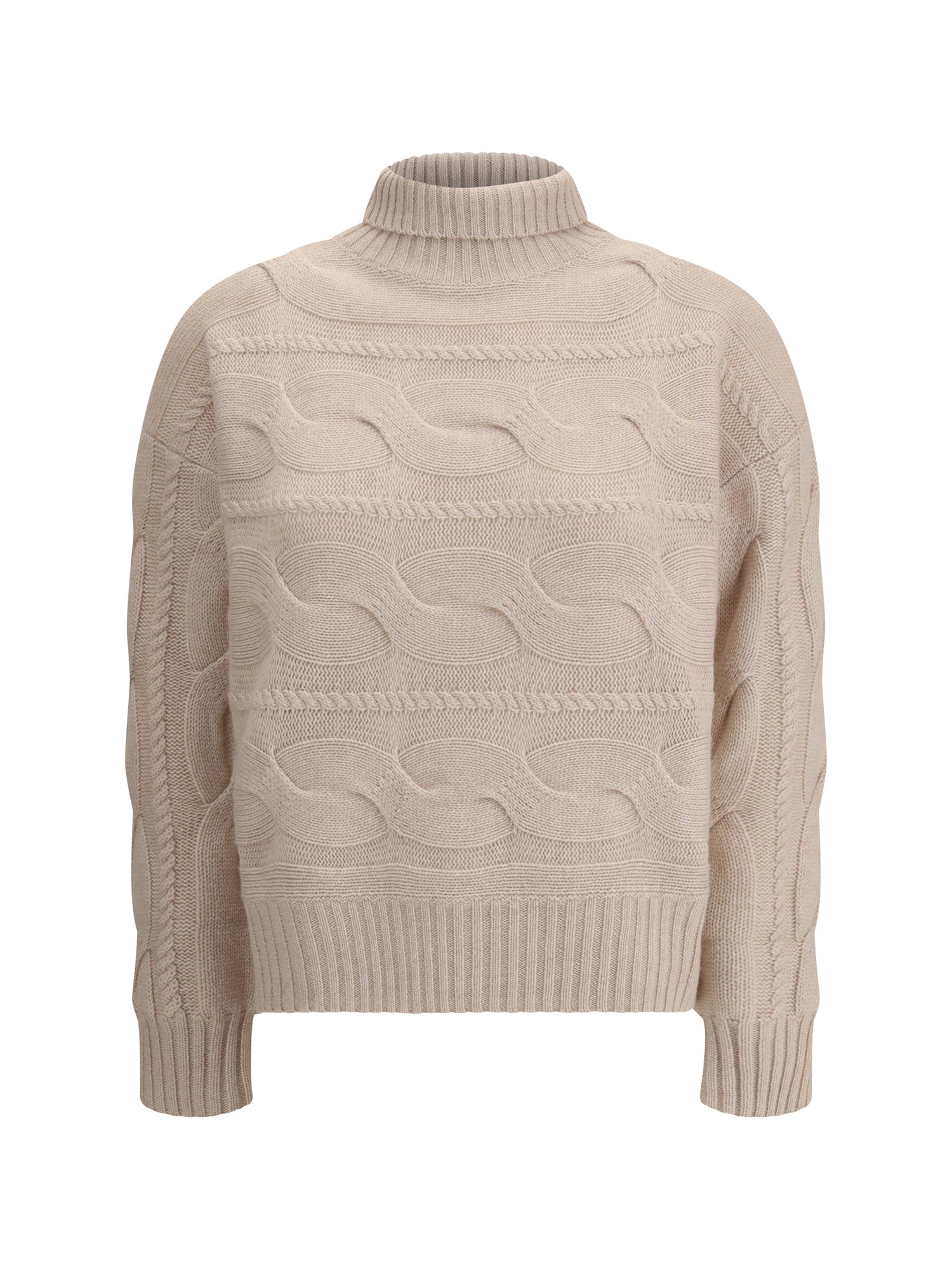 MAX MARA STUDIO L cable-knitted wool and cashmere sweater