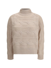 MAX MARA STUDIO L cable-knitted wool and cashmere sweater