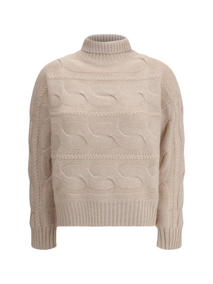 MAX MARA STUDIO L cable-knitted wool and cashmere sweater