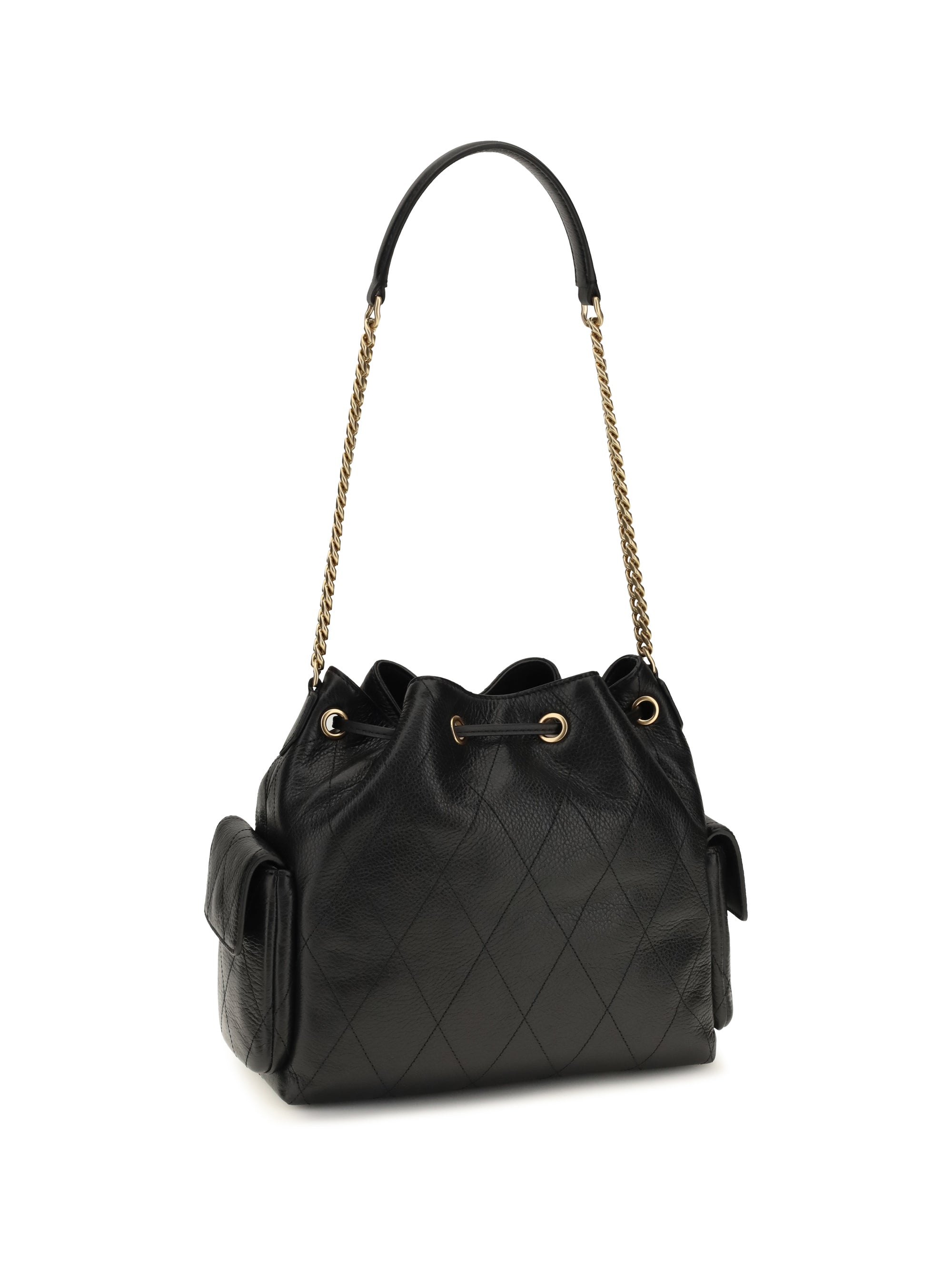 quilted drawstring charlie shoulder bag