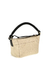 mini cala calf leather and raffia top handle bag
