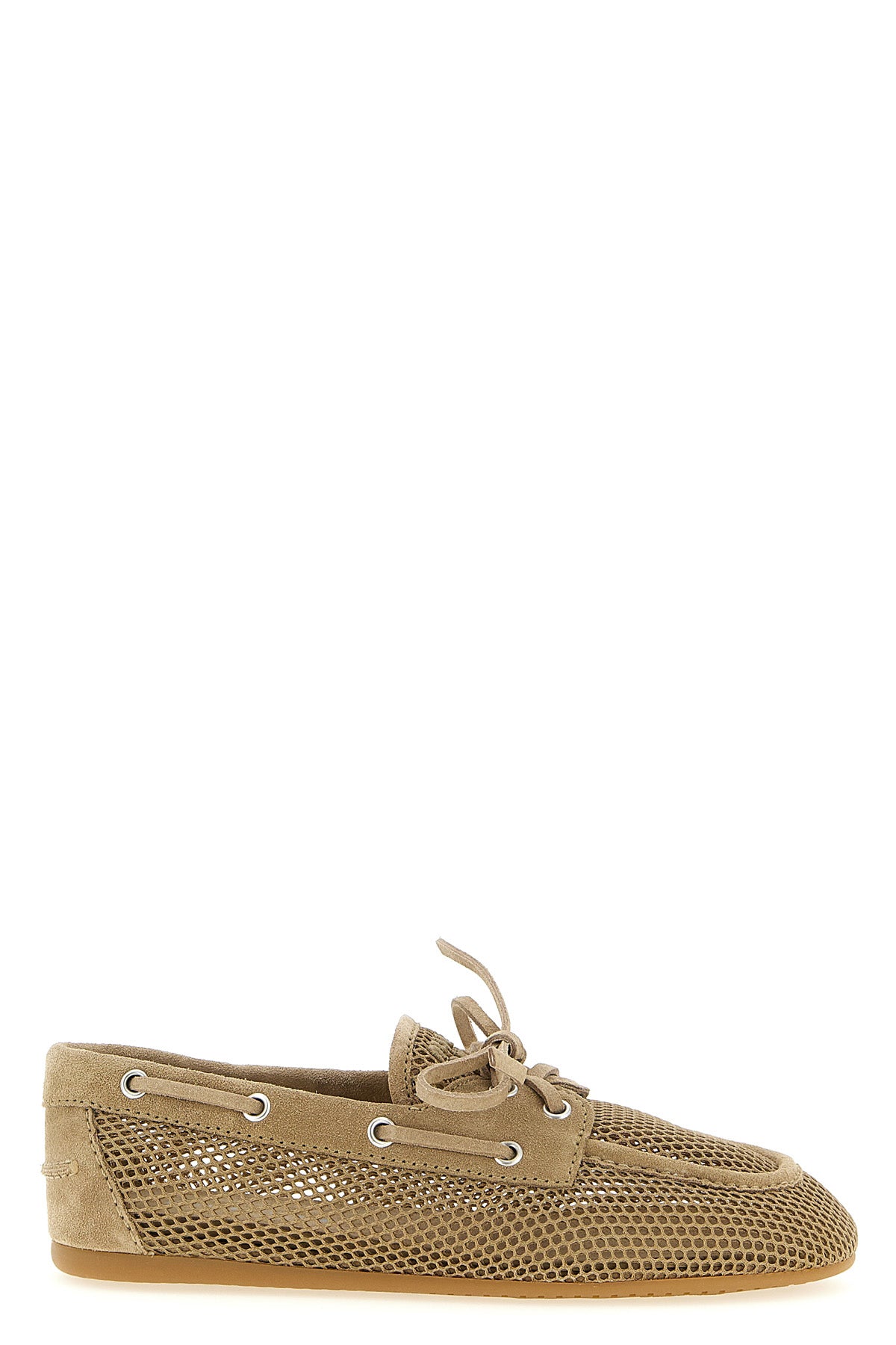 mesh and suede boat shoe