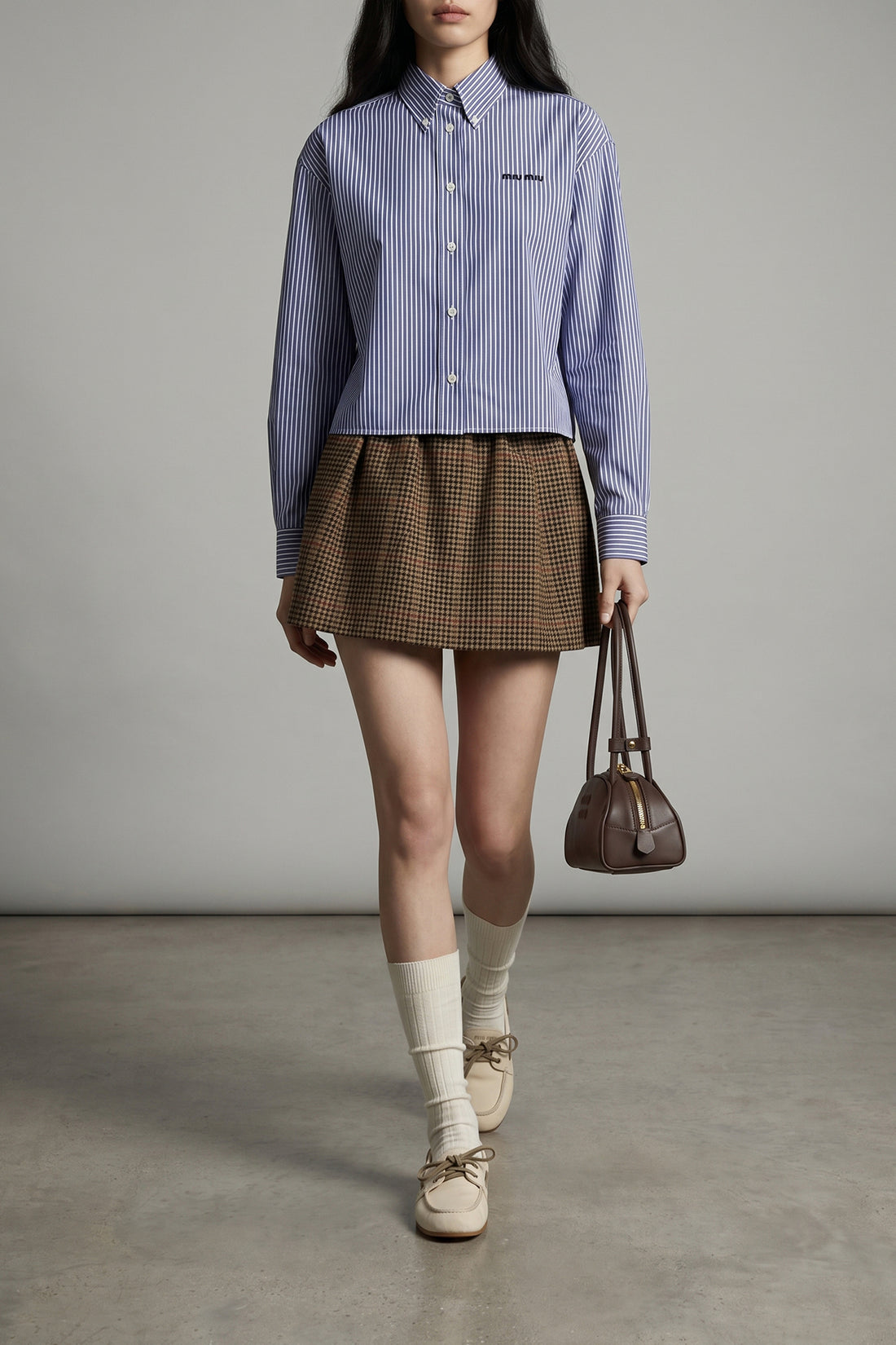 MIU MIU 36 deck canvas boat shoe