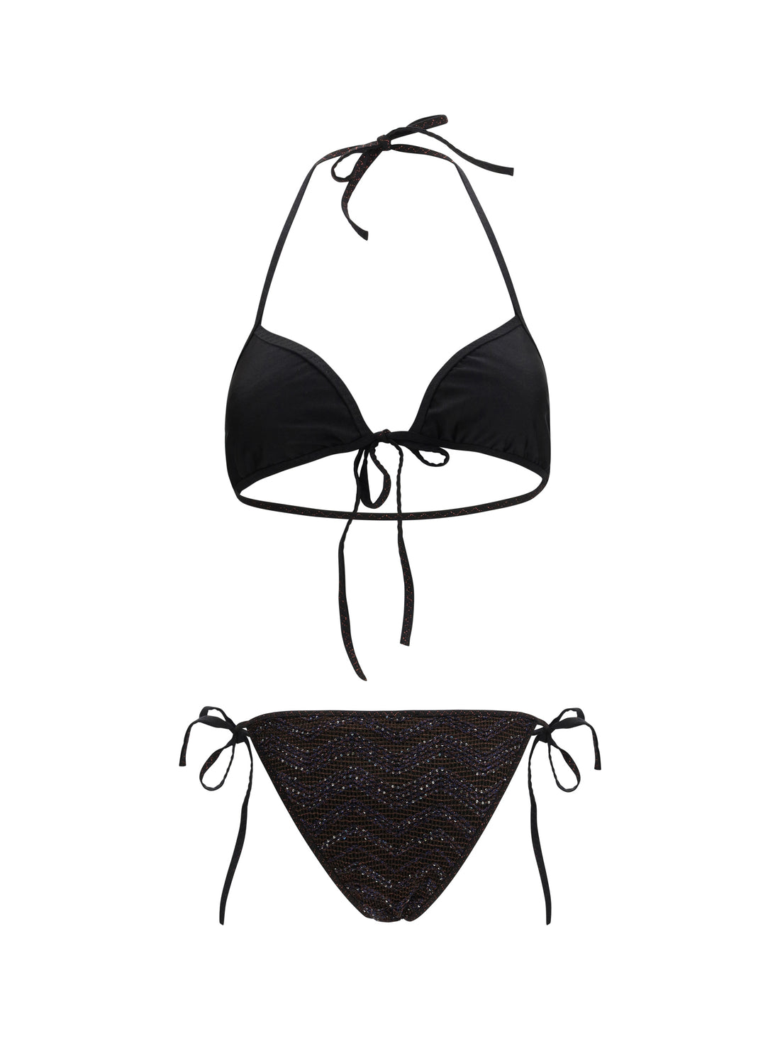 MISSONI 42 zigzag mesh triangle bikini with sequins