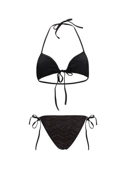 MISSONI 42 zigzag mesh triangle bikini with sequins