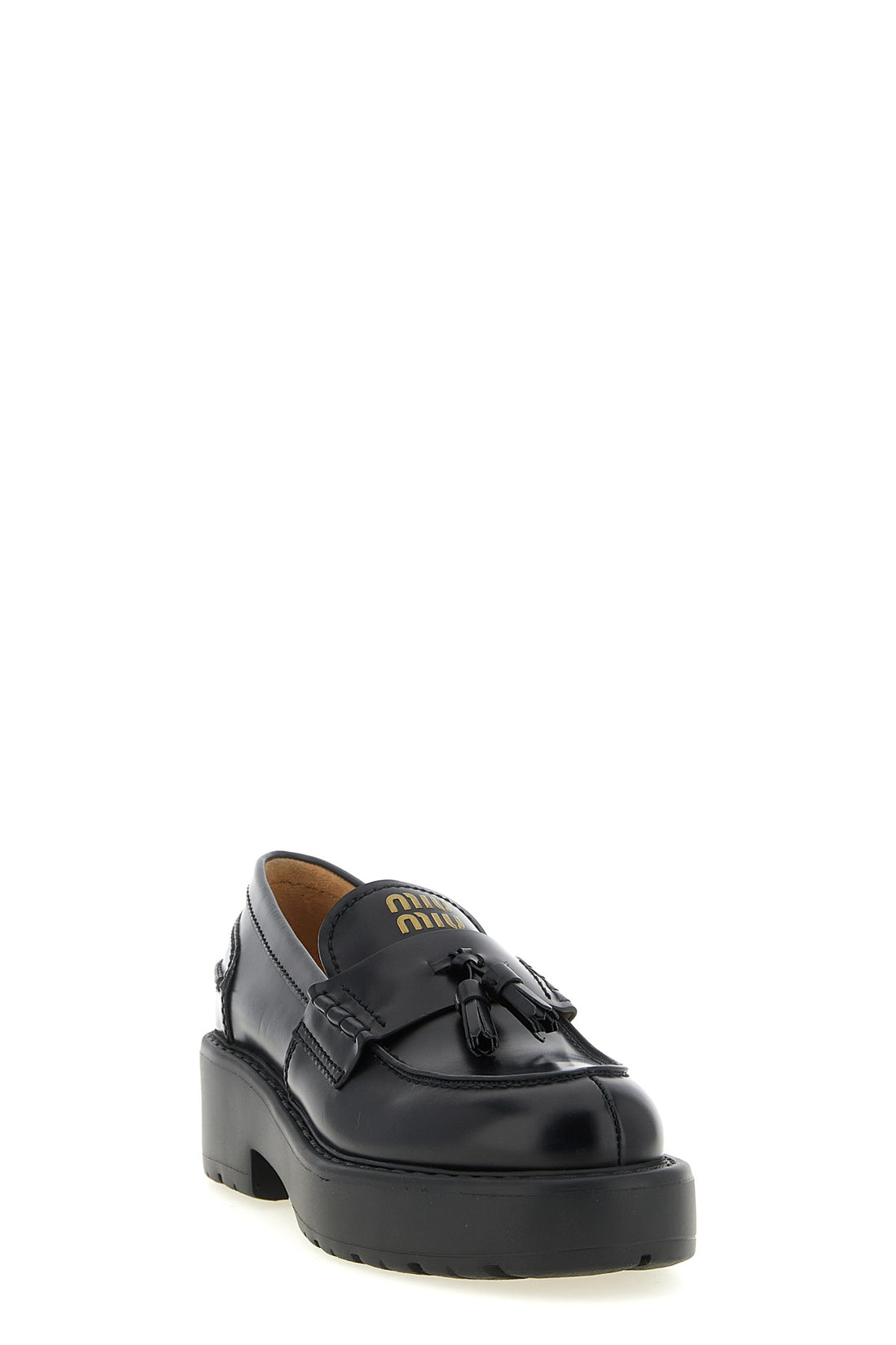 MIU MIU 36 miu miu loafers in fine black calf leather reinterpret a wardrobe classic throug