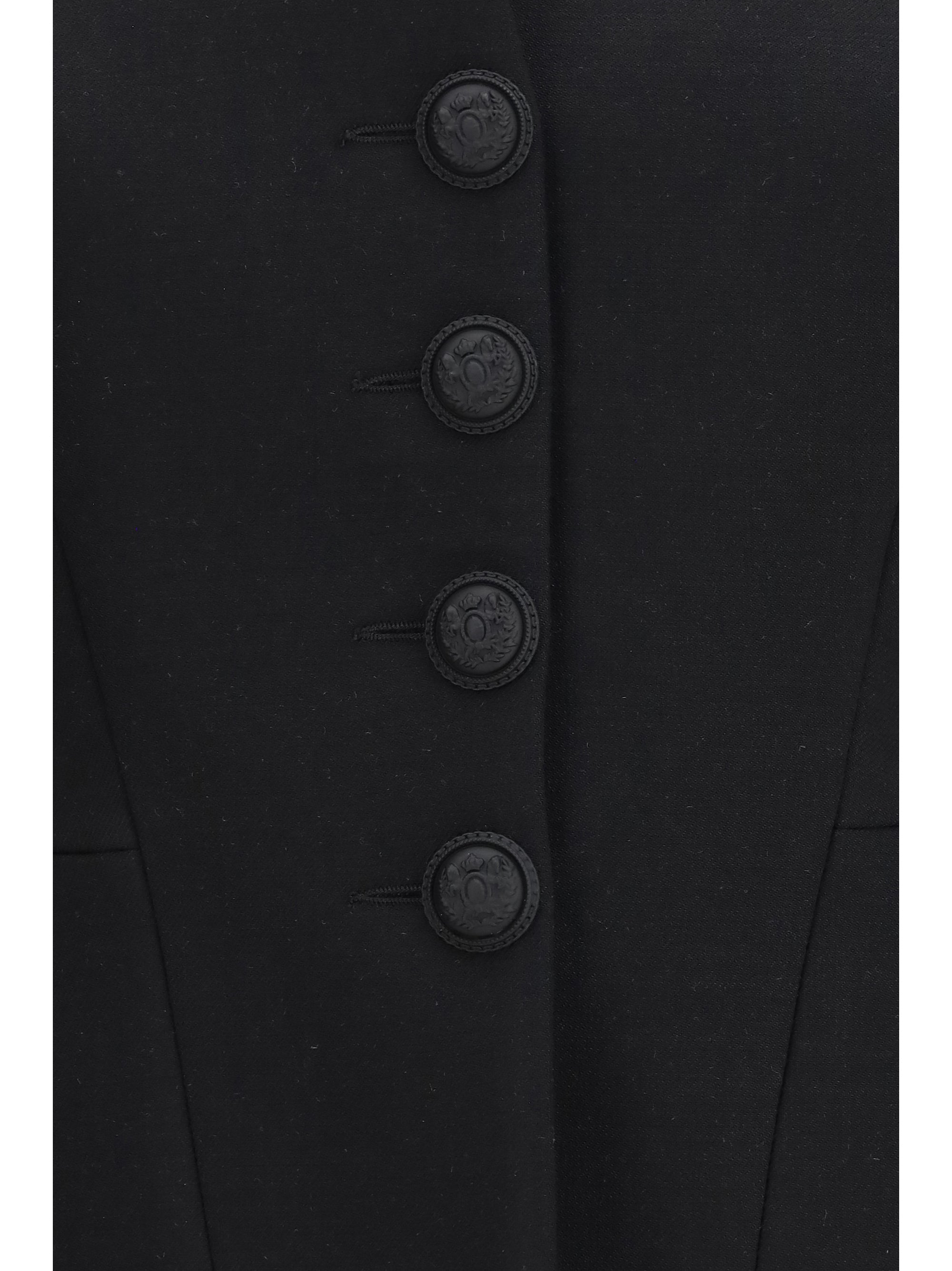 tailored wool-blend v-neck jacket