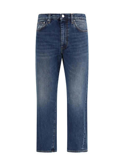 washed twisted seam jeans