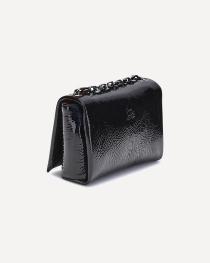 patent leather shoulder bag