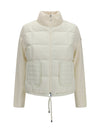 quilted wool padded cardigan with zip