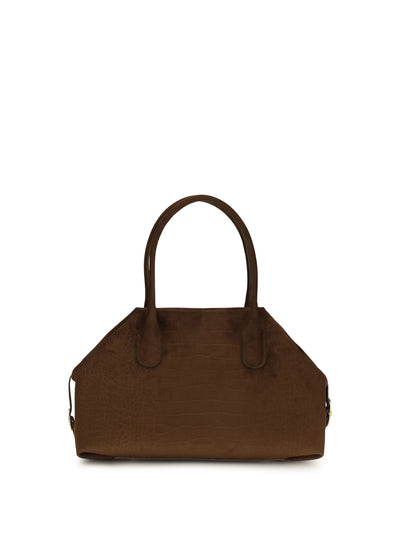 medium talia trank crocodile-effect suede shopping bag