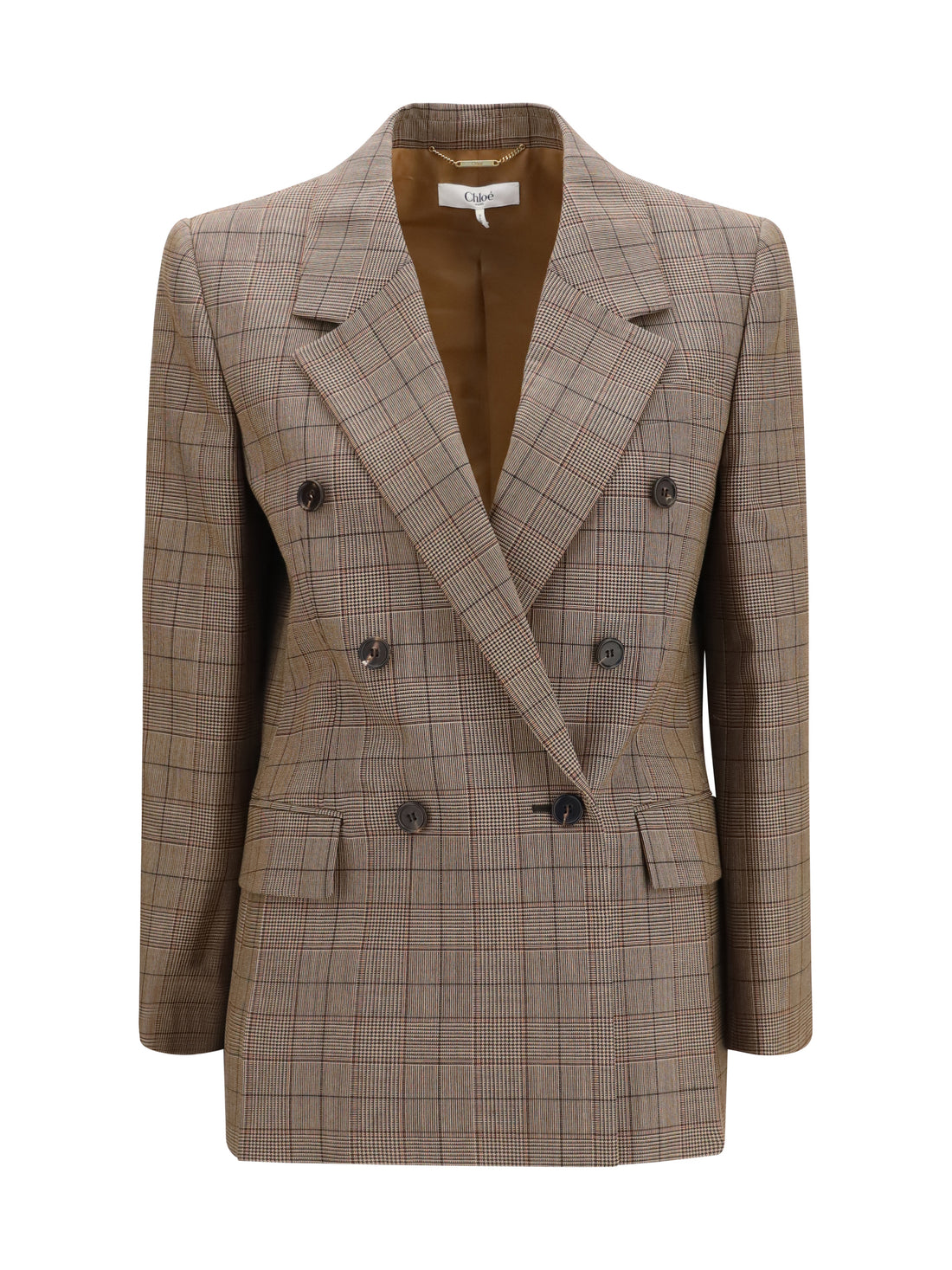 CHLOÉ 36 checked double-breasted blazer