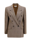 checked double-breasted blazer