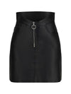 leather mini skirt with zip