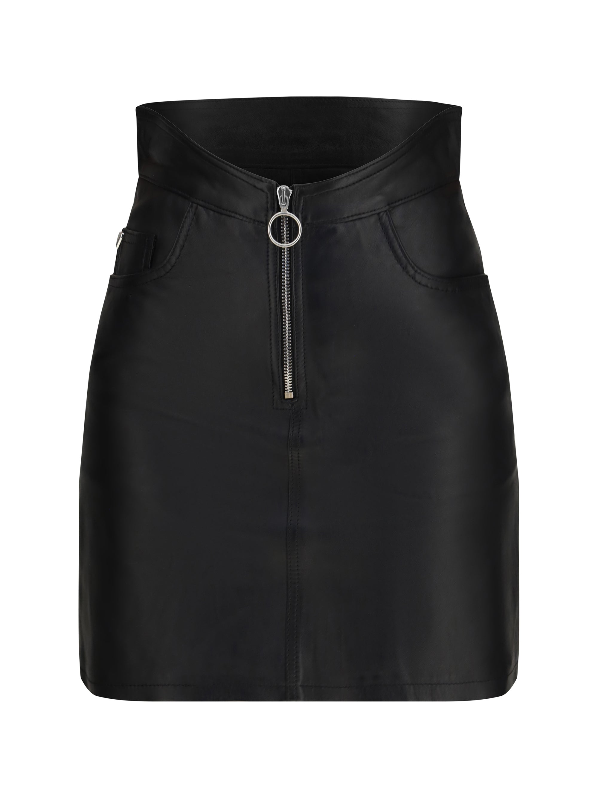 leather mini skirt with zip